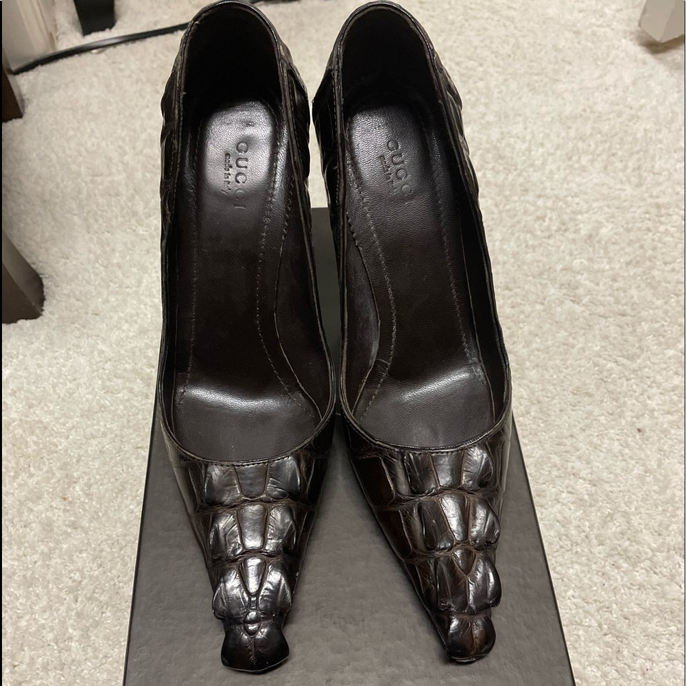 TOM FORD GUCCI CROC 🐊 hornback pump NWB 7.5 or 7 - Picture 12 of 16